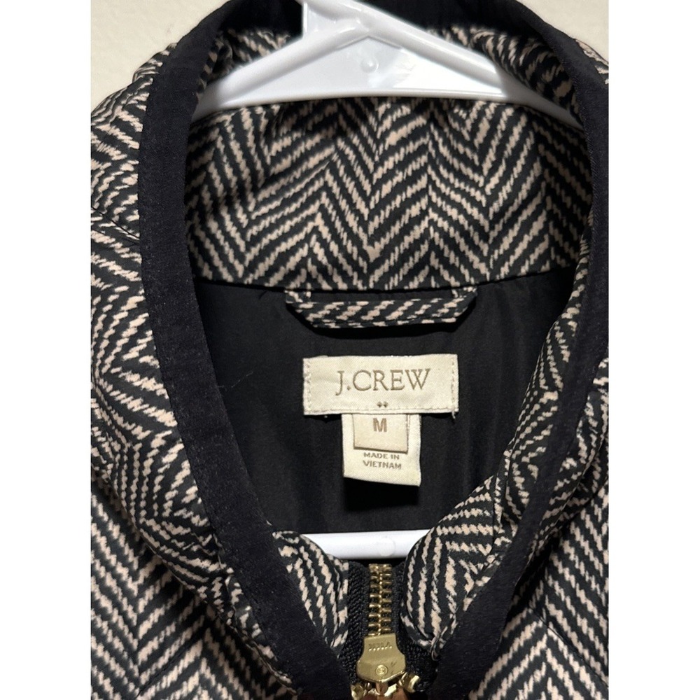 J.Crew Women's Quilted Printed Puffer Vest Geometric Sz Medium Black - Picture 3 of 5